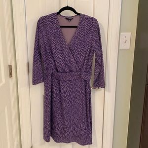 Lands’ End V-Neck Faux Wrap Dress